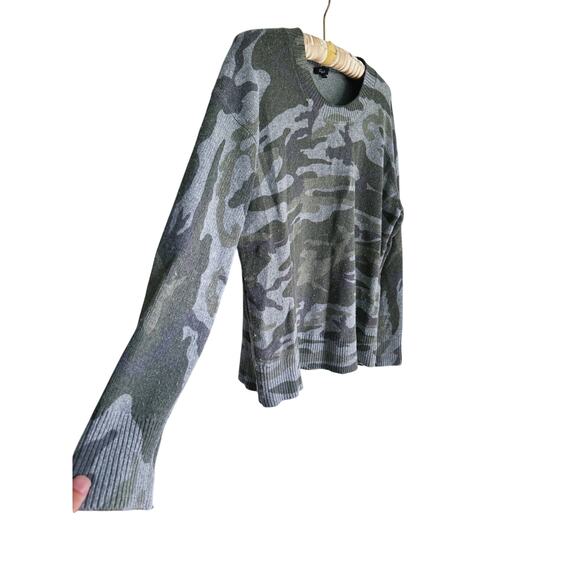 Rails Juno Wool Crewneck Sweater Camo Green Large Army Utility Quiet Luxury Cozy - Picture 11 of 13